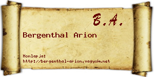 Bergenthal Arion névjegykártya